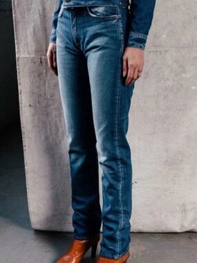 Imogene + Willie Margot Slim Straight Jeans Mid Wash High Fade Size 23